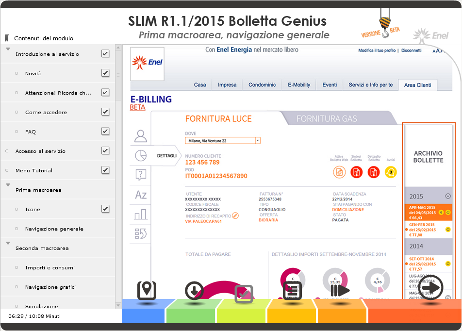 Inoltre, si potrà cliccare su alcuni dettagli della bolletta ed ottenere chiarimenti o approfondimenti in popup.