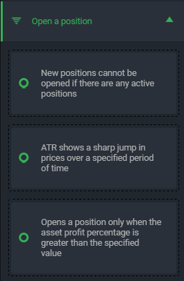 OPEN A POSITION Non si può aprire una nuova posizione se è ancora una attiva non scaduta.