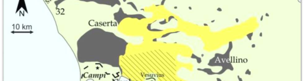 000 metri (Fisher, et al., 1993), produsse 15 20 km 3 di depositi piroclastici da caduta (Rosi, et al., 1999) (Perrotta, et al.