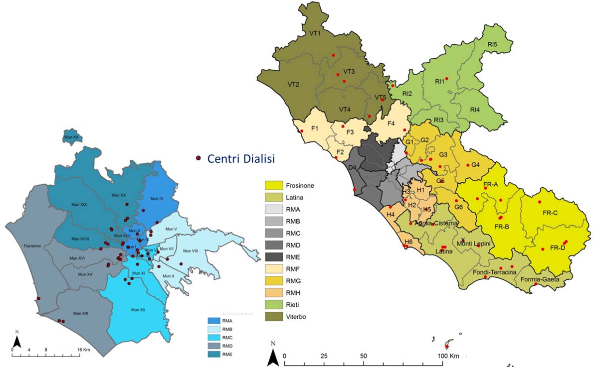 Dipartimento di Epidemiologia del Servizio Sanitario Regionale - Regione Lazio Roma B, Roma F, Roma H, Rieti e Latina.