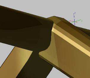 Rappresentazione 3D CAD di un nodo dell orditura del tetto.