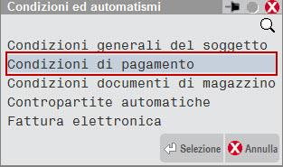 ANAGRAFICA CLIENTE Impostare le condizioni commerciali dei clienti per l emissione dei Rid.