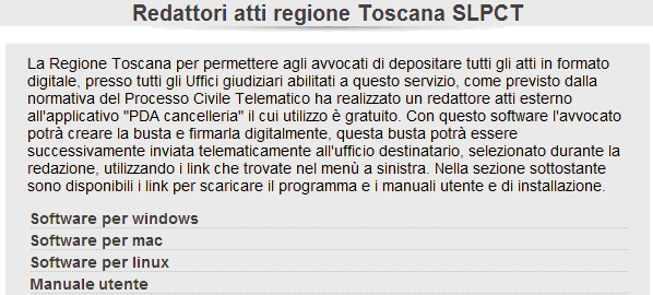 scaricabile dalla home page cliccando su Redattore atti Si aprirà un altra schermata dalla quale potrete scegliere la