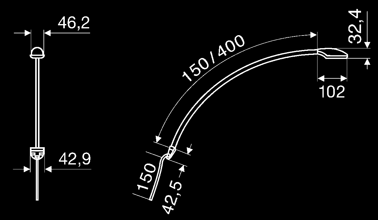 c.) Classe di protezione IP 53 Potenza assorbita 2,5 Watt (0,20 A a 12 V) Illuminamento a 0,7 m 110 lux Calotta