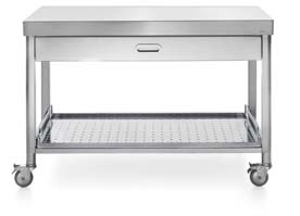 stainless steel, separated  Top inox, cassetto attrezzato e Stainless steel