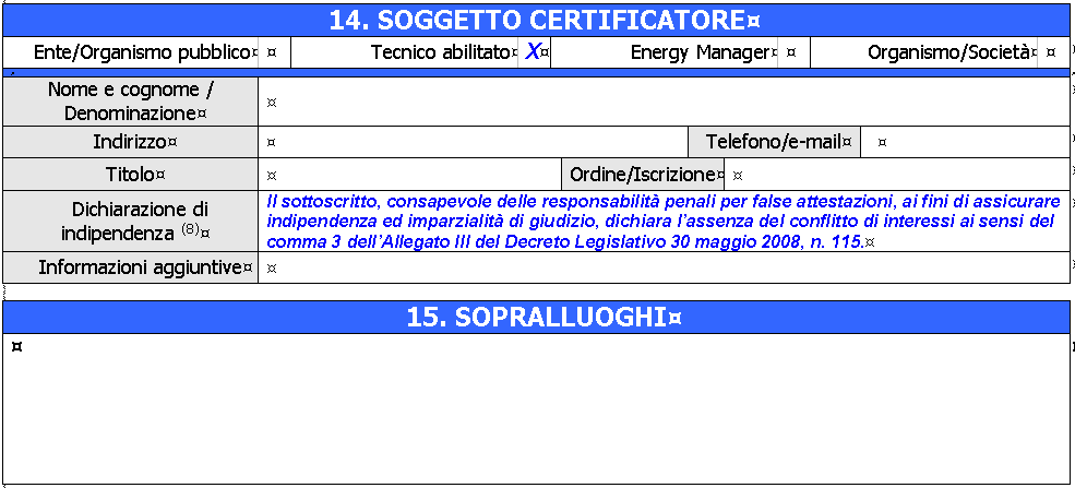 Descrizione delle eventuali prove strumentali