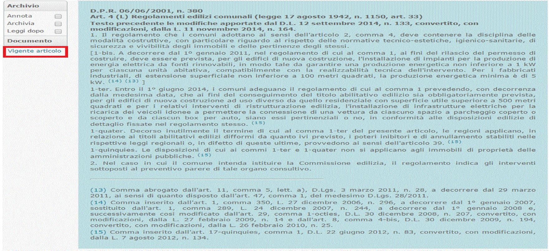 l'indicazione del provvedimento modificante.