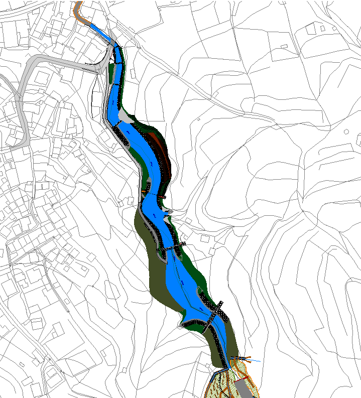 Planimetria di progetto - C Sistemazione sponde e scarpate con scogliere e opere di ing.