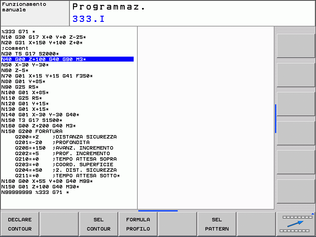 Menu Valori prestabiliti di programma U Selezionare il menu per valori prestabiliti di programma Funzione Softkey Descrizione Definizione pezzo grezzo Pagina 81 Selezione tabella origini Vedere