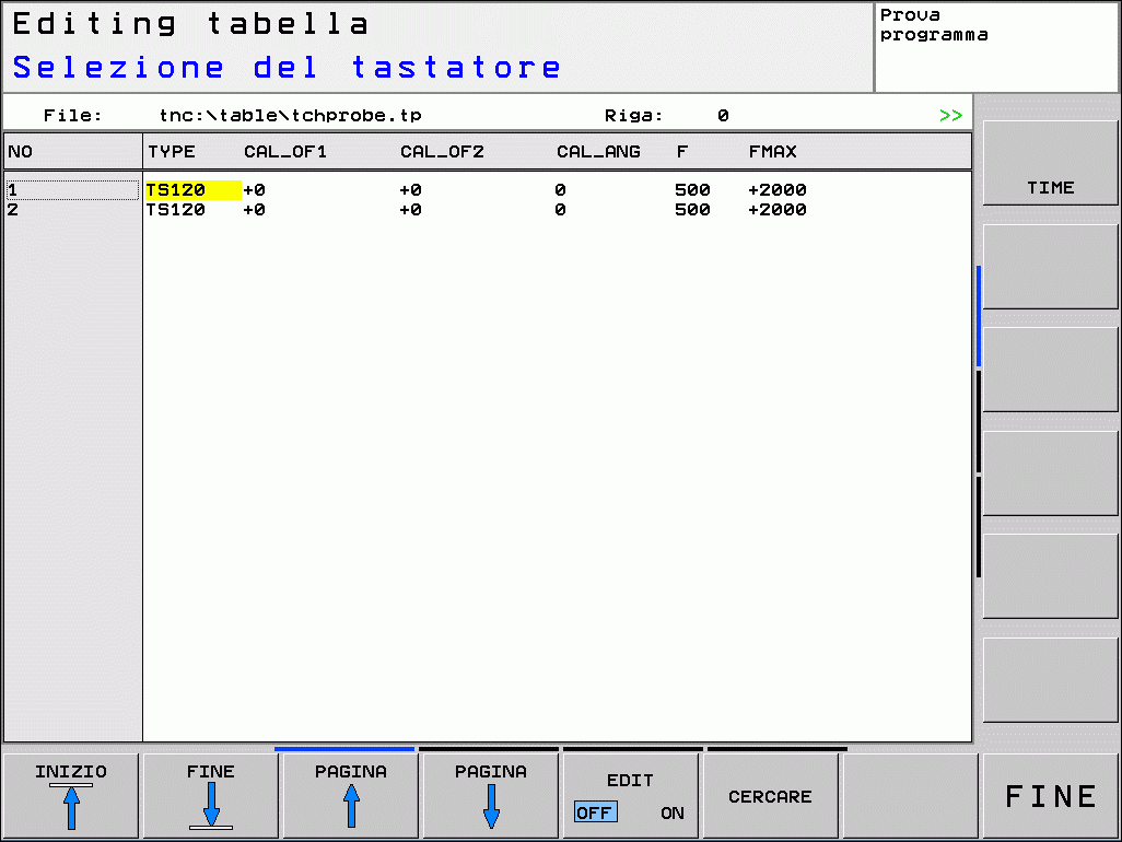 Visualizzazione dei valori di calibrazione Il TNC salva nella tabella utensili la lunghezza efficace e il raggio efficace del sistema di tastatura.