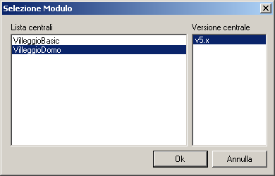 090040700 - MANUALE TECNICO - VILLEGGIO 5. Finestra di selezione dei moduli disponibili. 6.