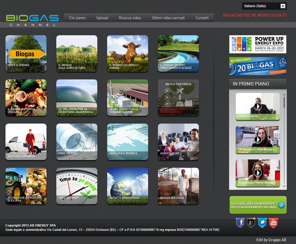 con: 16 canali tematici che trattano il tema del biogas da ogni punto di