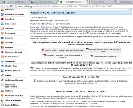 Sì Sì Sì Fonte: elaborazione Éupolis Lombardia Di seguito si riportano brevi commenti relativi ai siti di ogni ASL.