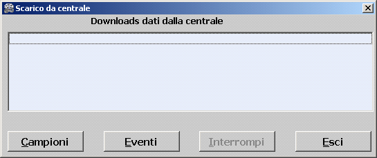 dalla centrale AN750, sia i Campioni (valori misurati) che gli Eventi.