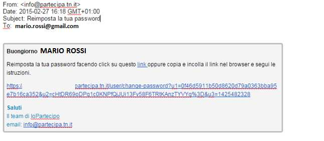 A questo punto il sistema invierà all indirizzo email indicato, un link per effettuare reset password e scegliere una nuova password. 15) COSA POSSO FARE SE APPARE IL MESSAGGIO LINK SCADUTO?