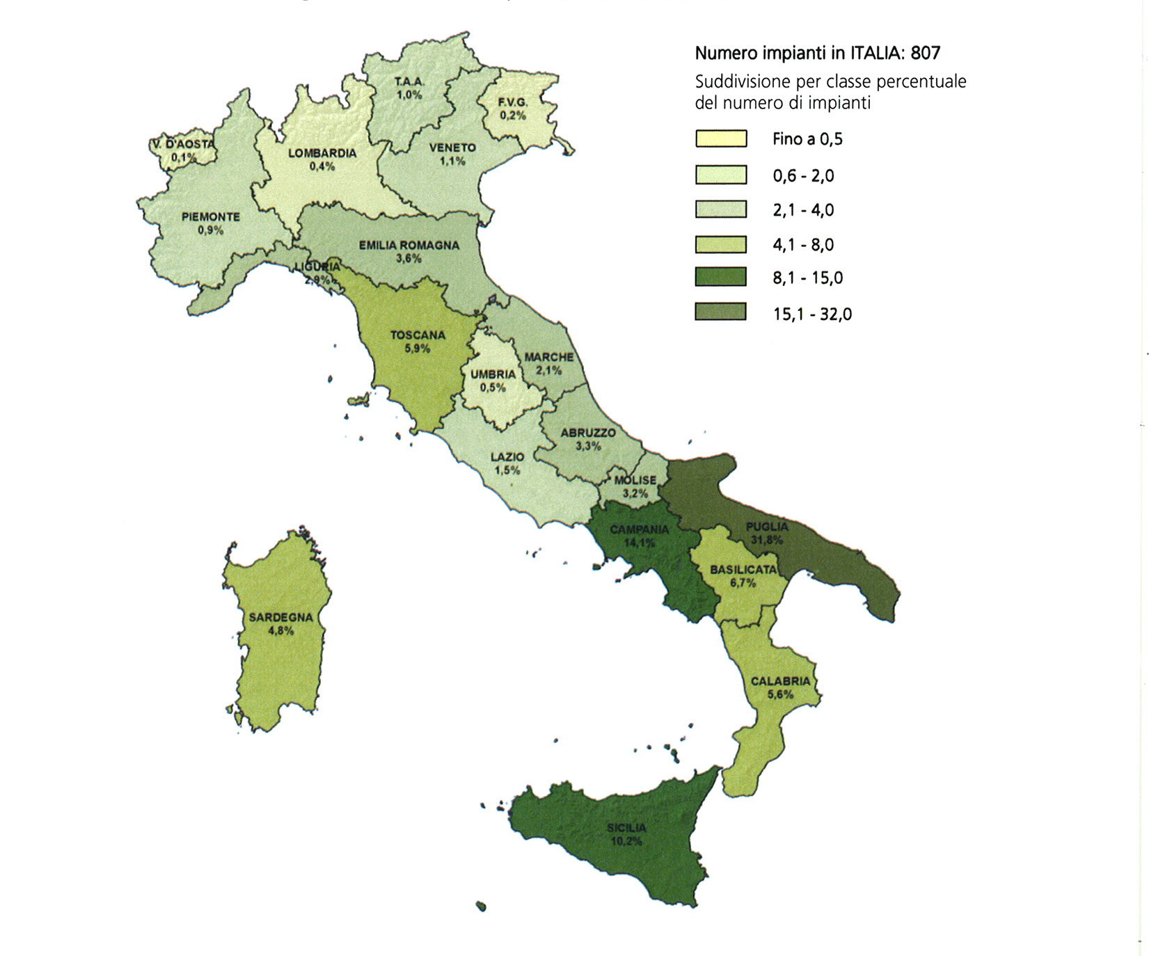 Centrale Eolica Monte Carbone 9/26 Nelle Regioni dell Italia settentrionale si contano meno impianti; le più rappresentative sono la Liguria con il 2,9% e l Emilia Romagna con il 3,6%.