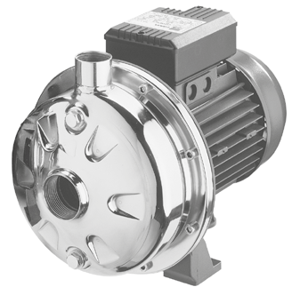 Elettropompe centrifughe monogirante con idraulica in acciaio inossidabile AISI 304 e AISI 316.