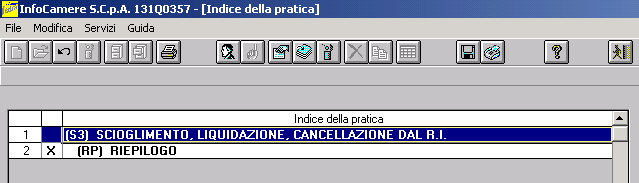 Figura 4 Fare doppio clic sulla riga mod. S3 per poter ottenere la maschera dei riquadri come appare nella FIG.