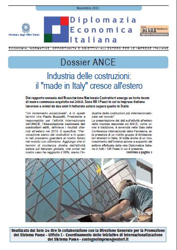 Comunicazione: Diplomazia Economica Newsletter quindicinale con notizie ed approfondimenti di attualità economica internazionale, con particolare attenzione ai