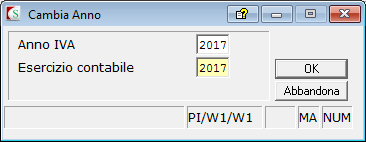 Utenti che utilizzano le Vendite: per modificare l anno dai programmi di Emissione Ddt e Emissione Fatture di Vendita premere Cambia anno e digitare 2017 nel campo Esercizio contabile : Fig.2 Fig.