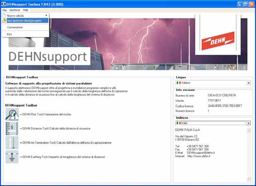 DEHNsupport Toolbox Valutazione del rischio Istruzioni d uso brevi Accesso al programma Aprire gestione