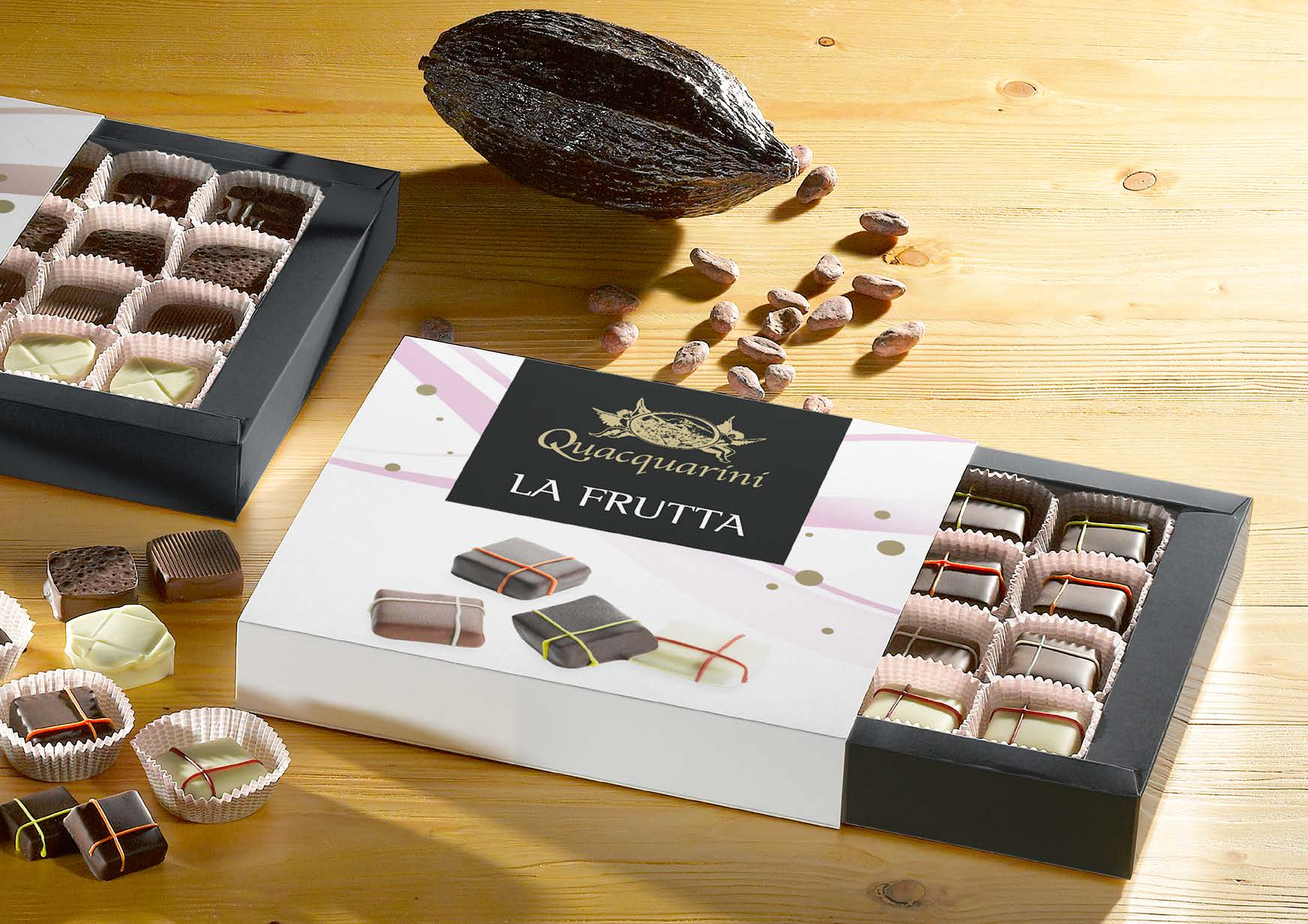 il Cioccolato I CIOCCOLATINI Granelle, Creme o Frutta: deliziosi cioccolatini in tre gustose interpretazioni.