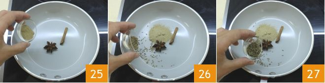 Nel frattempo dedicatevi al couscous: iniziate tostando il mix di spezie secche.