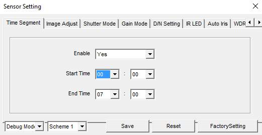 Pagina:4 STANDARD MODE / DEBUG MODE La regolazione dei parametri del sensore CMOS può portare a risultati indesiderati.