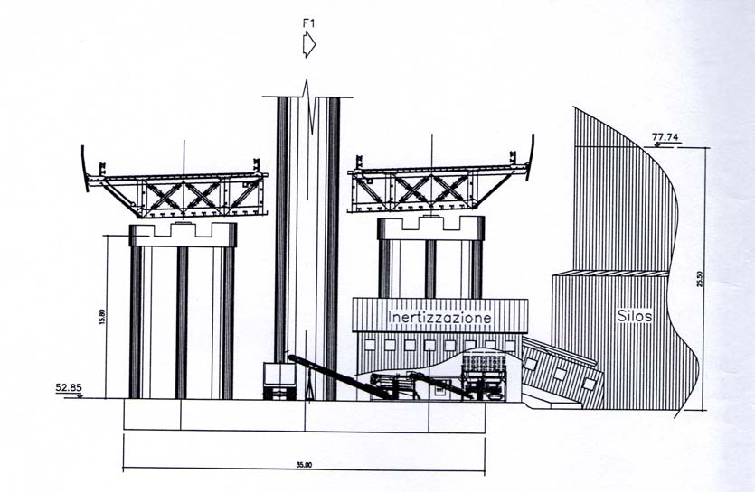 2.4 Modulo D di inertizzazione Il modulo di inertizzazione, racchiuso, per la parte in cui avviene il processo di inertizzazione, in un capannone sigillato, è costituito da una tramoggia di ricezione