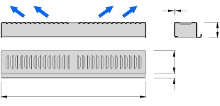 LAME DI VENTILAZIONE LM 74 Le lame di ventilazione LM 74 sono state studiate per la copertura di cunicoli di distribuzione dell aria in magazzini piani.