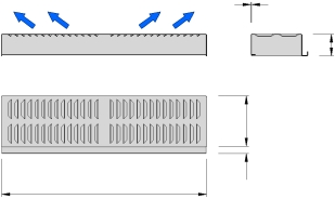 LAME DI VENTILAZIONE LM 124 Le lame di ventilazione LM 124 sono state studiate per la copertura di cunicoli di distribuzione dell aria in silos verticali con base piana.