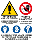 Non passare sotto ponteggi o carichi sospesi: è posto nelle immediate vicinanze di ponteggi o del posto di caricamento e sollevamento di materiali a carattere continuativo.