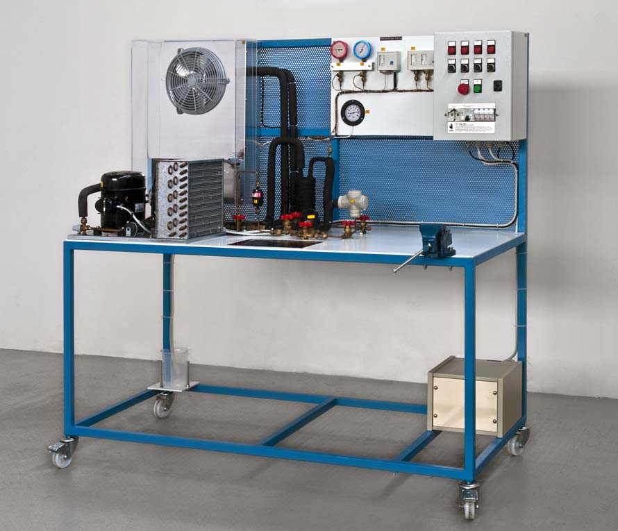 CONDIZIONAMENTO E REFRIGERAZIONE T119/3D - Trainer sui sistemi frigoriferi Industriali ad un evaporatore e compressore ermetico con simulazione guasti - Cod.954903 1.