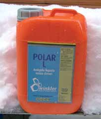 Stoccare a temperature comprese tra +5 C +35 C. Polar L Antigelo liquido senza cloruri per impasti cementizi.