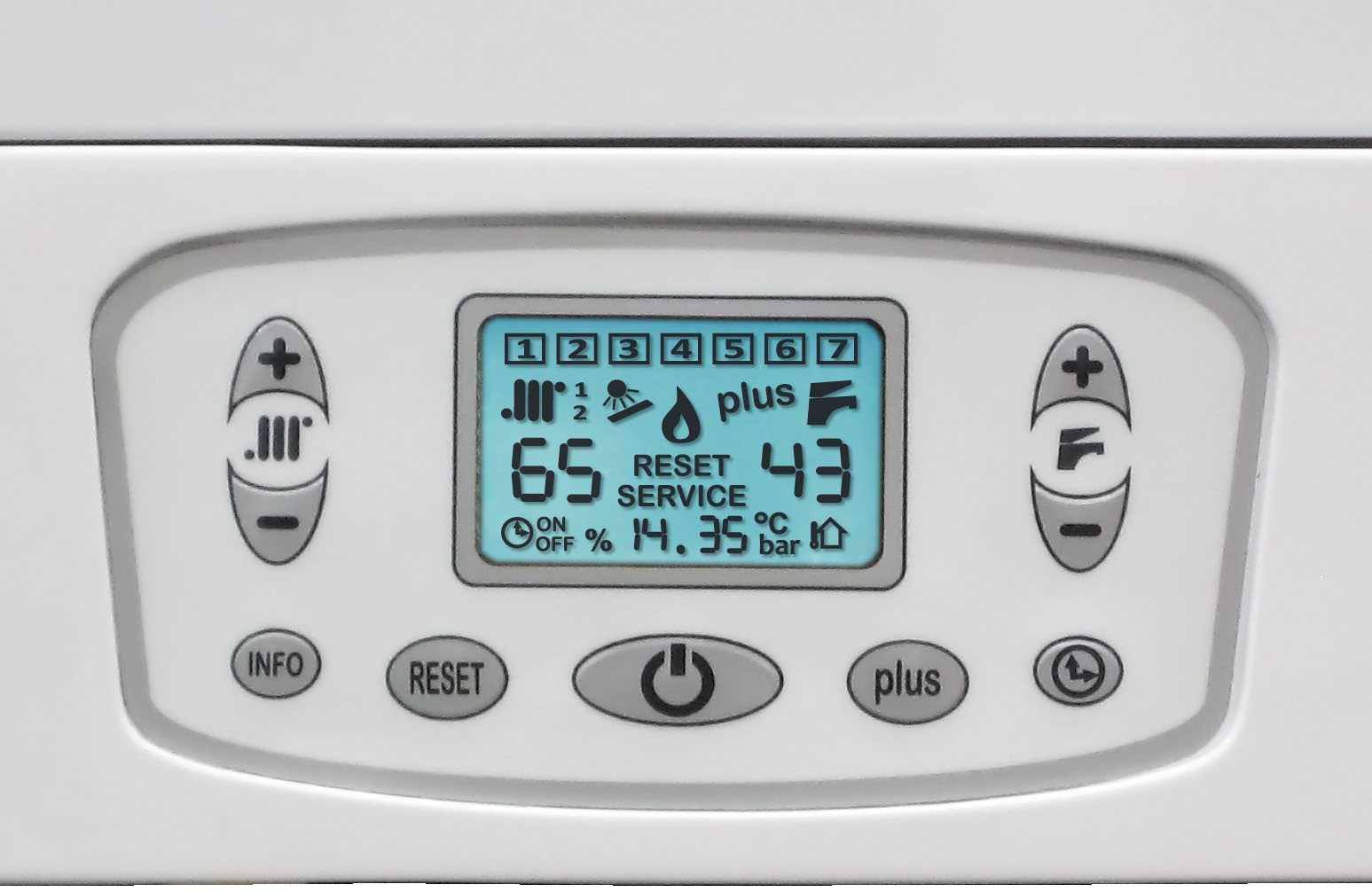 STEP* in manuale Programmazione riscaldamento oraria su ciclo settimanale Sonda temperatura esterna connessa Segnalazione allarmi Pressione acqua in impianto Percentuale portata termica Portata