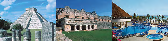 Mare, relax e archeologia Big Deal Minitour Yucatan + Viva Wyndham Maya 4* PARTENZE LUNEDI : Cancun Ekbalam Chichen Itza Merida Uxmal Coba Marzo a partire da 1.568 2.354 Aprile a partire da 1.449 1.