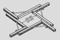 Elemen per montaggio rapido pilastri Elements for rapid column-assembling Crava a giro pilastro zincato 12 42 cm / 15 45 cm Columns s rrup