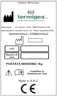 4. Etichettatura 5. Installazione Una volta ricevuto il verticalizzatore, e prima di usarlo, controllare che non ci siano parti danneggiate: sostituite subito eventuali parti rotte.