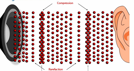 pressione, quindi zone di compressione seguite da zone di rarefazione.