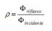 Il parametro che definisce la capacità di un oggetto di riflettere un flusso luminoso è chiamato riflettanza ed è il rapporto fra il flusso luminoso riflesso e quello incidente: Per trasmissione si