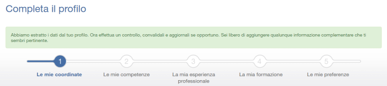 II Crea un profilo Una volta creato il conto, ti verrà chiesto di creare il tuo profilo.