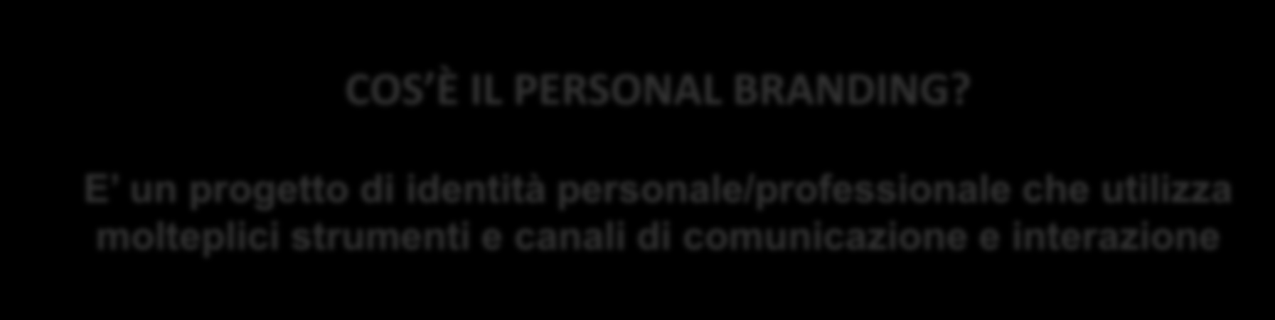 Obiettivo COS È IL PERSONAL BRANDING?