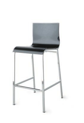 cromato con fondino in metacrilato bicolore nero Chair chromed metal with