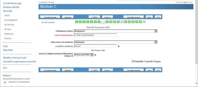 dvrà inserire il cdice di registrazine (es.