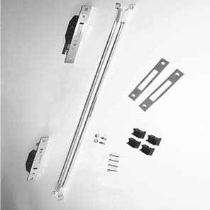 (With screws) Portata massima/ Maximum weight 300 kg L min x H min= 720 x 1175 mm L max x H max= 3350 x 2675 mm Door latch to be screwed in stainless steel, for enlarged profile.