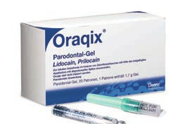 COMPOSIZIONE QUALITATIVA E QUANTITATIVA 1 g contiene 25 mg di lidocaina e 25 mg di prilocaina. Per un elenco completo degli eccipienti vedere il paragrafo 6.1 3 FORMA FARMACEUTICA Gel periodontale.