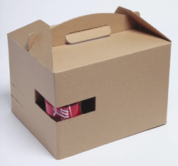 Kraft Take Away Box LUNCHGO with Handles and Cup Retainer. 10.