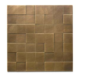 Simple, regular shapes, Square 50, a mosaic of square tiles in which different thicknesses create
