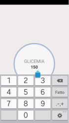 DID Plus Diario interattivo del diabete V.1.0 Page 17 of 24 8.1 INSERIMENTO DELLA GLICEMIA Nella schermata di avvio del dispositivo il software chiede l immissione del valore di glicemia.