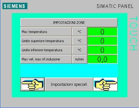 TERMOREGOLAZIONE Max temperatura C Impostazione massima temperatura impostabile Limite superiore temperatura C Impostazione limite superiore ammesso Limite